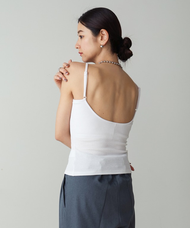 CUT RIB BACK OPEN CAMI WITH CUP(ｶｯﾄﾘﾌﾞｶｯﾌﾟﾂｷﾊﾞｯｸｵｰﾌﾟﾝｷｬﾐ)【7523117】
