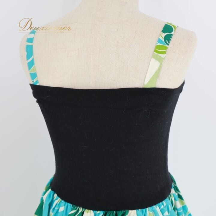 フラダンス 衣装 ジュニアサイズ用 ワンピース ドレス ブラック系 フラ