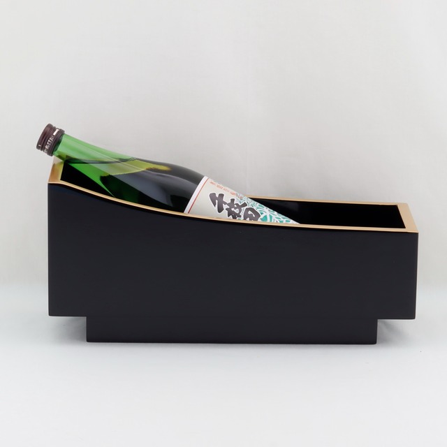 1317  輪島塗　ワインクーラー／酒クーラー／黒塗／金縁金縁