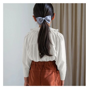 秋フリル襟ドット立体ジャガードブラウス2色