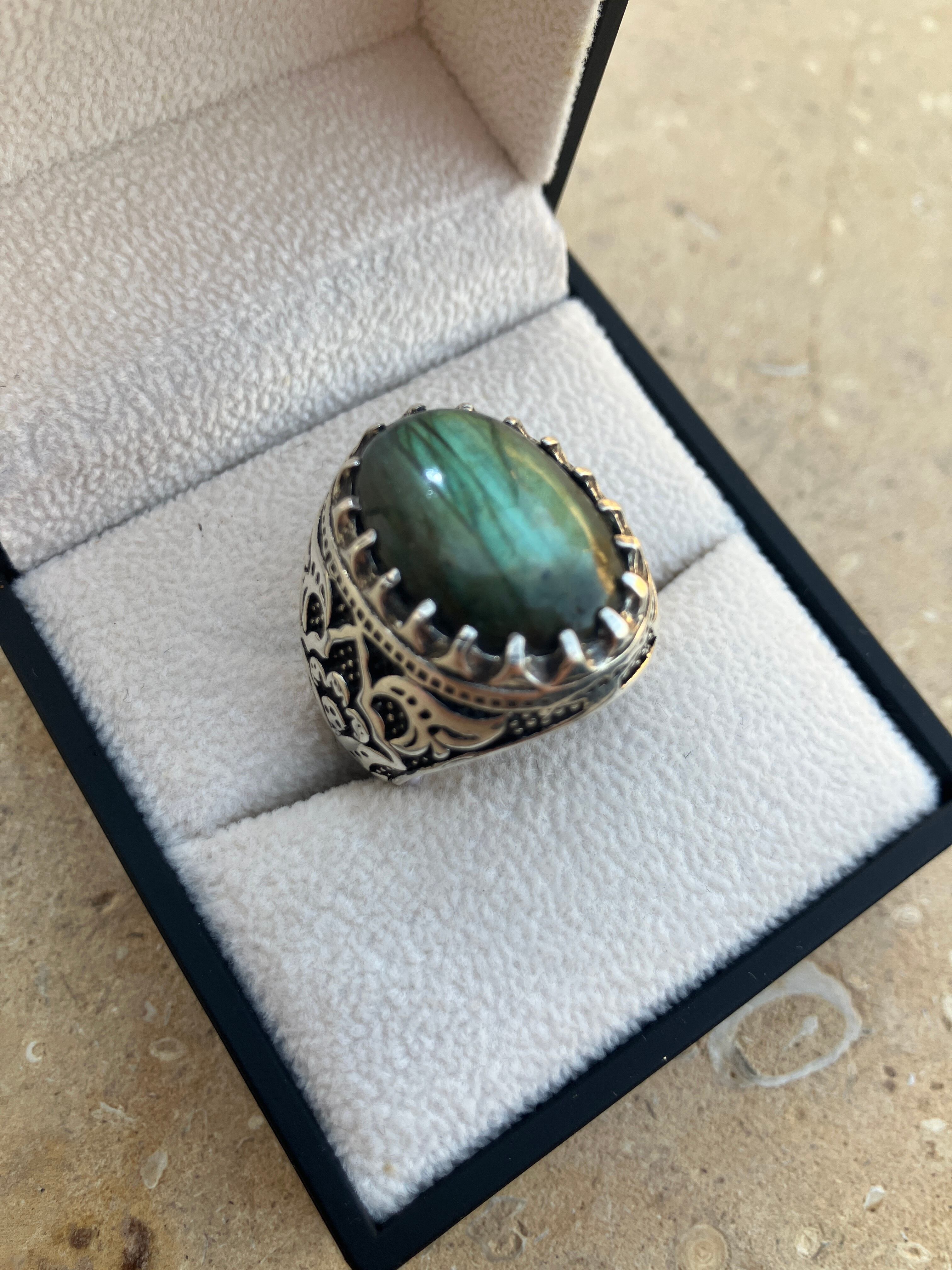 Men's silver ring =rainbow=