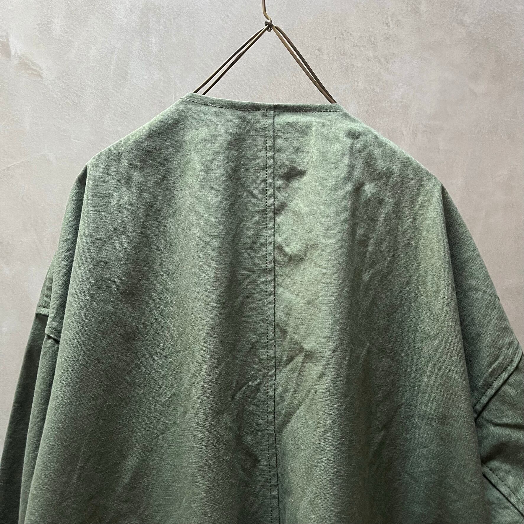 Yarmo WIDE WRAP COAT ワイドラップコート定価37400円 イギリス製 YAR-22SS CO24 コート 22SS カーキ レディース ヤーモ【中古】5-0409M∞ Yarmo/ヤーモ WIDE WRAP COAT／ワイドラップコート #YAR-22SS CO24