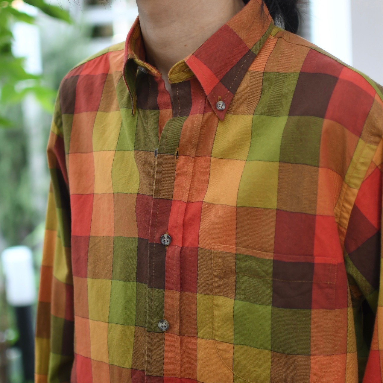 ORVIS block check button down shirt