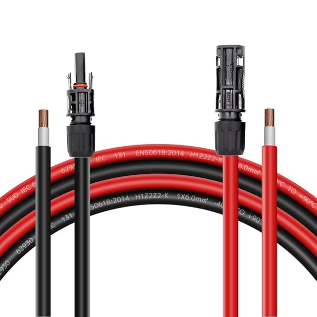 LVYUAN ソーラーケーブル 4sq 11AWG 長さ10m 最大電流約47A 最大電圧