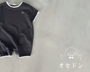 【Bella bambina】ベビーシンプルロンパース チャコール 70~80cm 240719