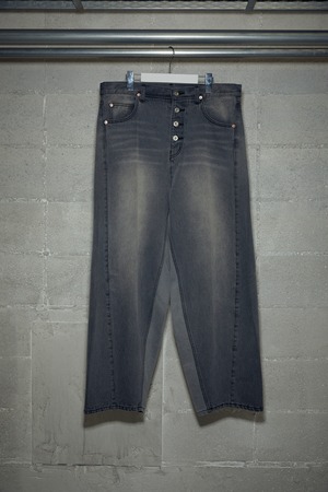 3D DENIM PANTS : BLACK