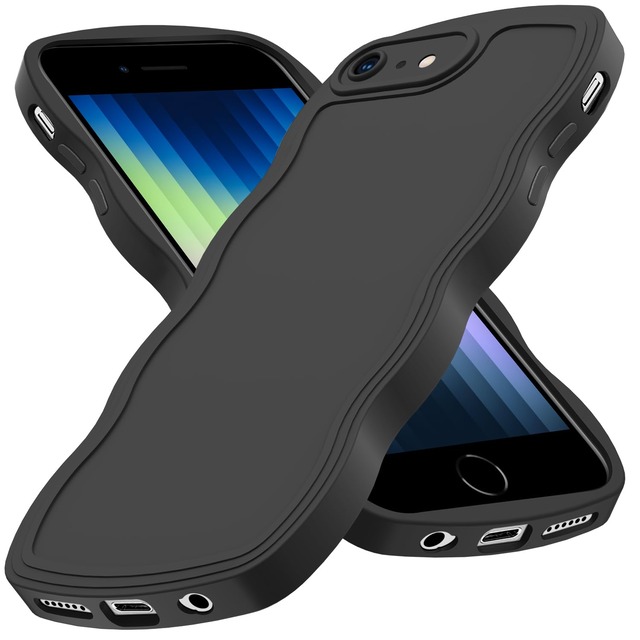 Duluqboba 対応 iPhone SE3/SE2/8/7 用 ケース 耐衝撃 TPU 薄型 カバー シリコン ウェーブ 全面保護 指紋防止