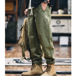 drawstring roll-up retro pants A1130