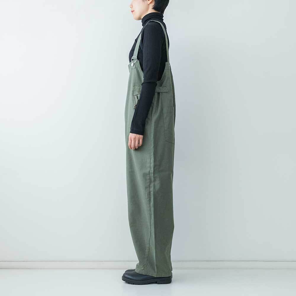 美品 フレームワーク バックサテンサロペット 36 カーキグリーン JOHNBULL バックサテンワークサロペット | LASQ store | ラスクストア