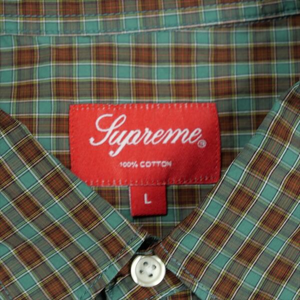 Size【L】 SUPREME シュプリーム 19SS Plaid S/S Shirt Green 半袖
