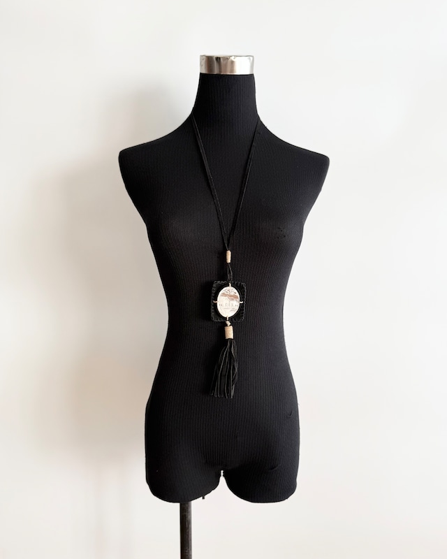 1993. PRADA LEATHER FRINGE NECKLACE