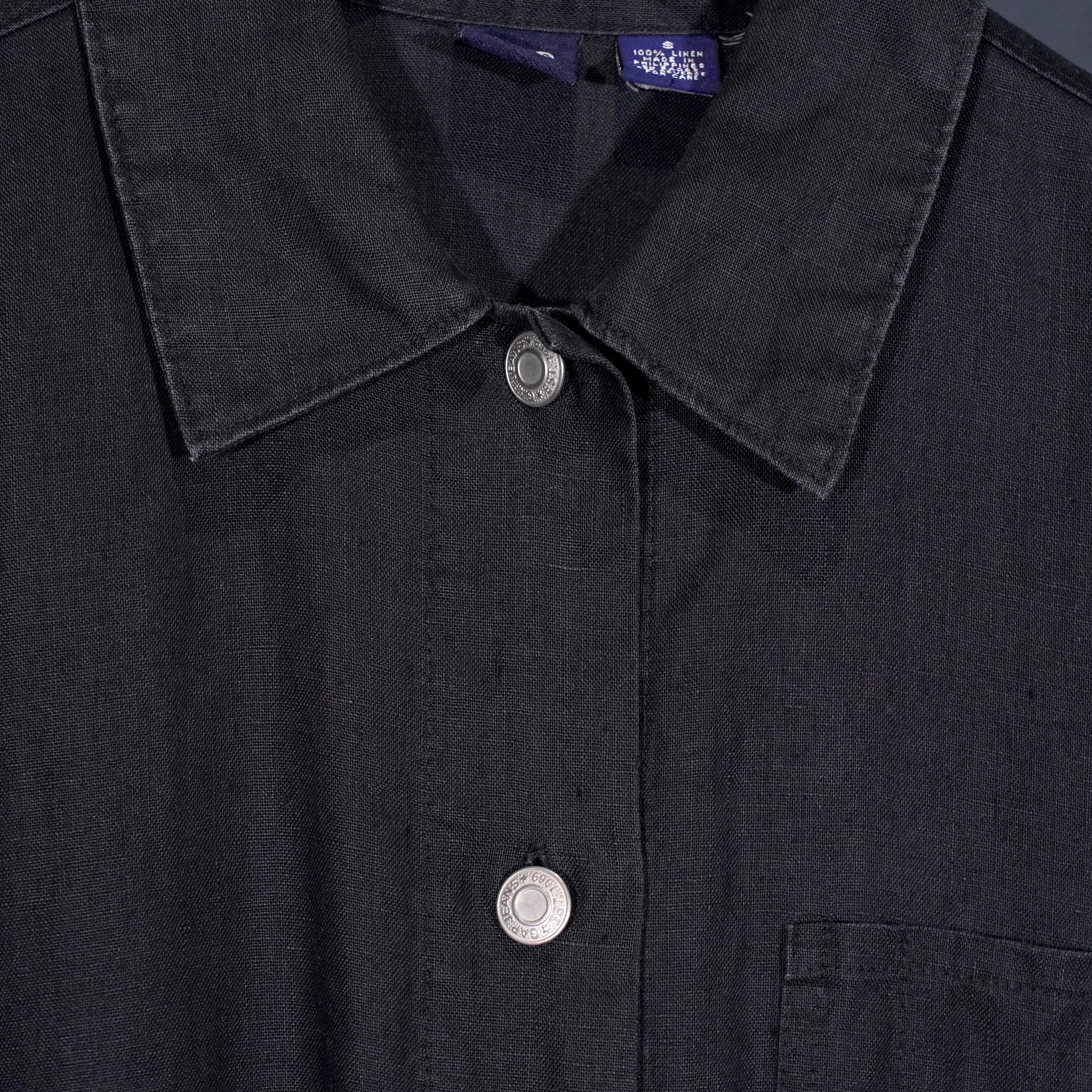 90's USA VINTAGE GAP NAVY COLOR LINEN COVERALL JACKET/90年代