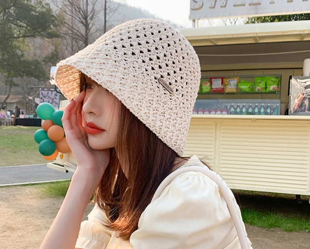 11 帽子 ワンポイント あみあみ かわいい バリエーション  シンプル 流行 淡色序女子 韓国ファッション 流行 高見え