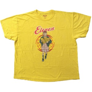 古着　ストレンジャーシングス × ケロッグ　Tシャツ　2XL　黄色　イレブン *
