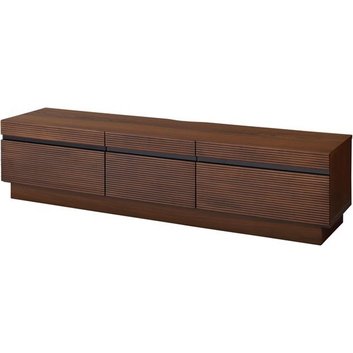 フルモス 166TVボード 天然木 アルダー 天然木人工突板 ウォルナット調 ウレタン塗装 プリント紙化粧合板 4mmブラック強化ガラス