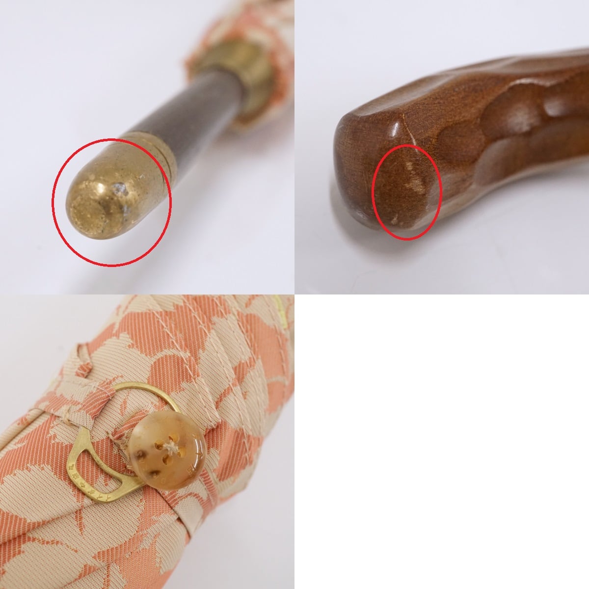 高級傘 イイダ傘店 USED美品 花柄 ピンク 高級 手作りの逸品 S1814