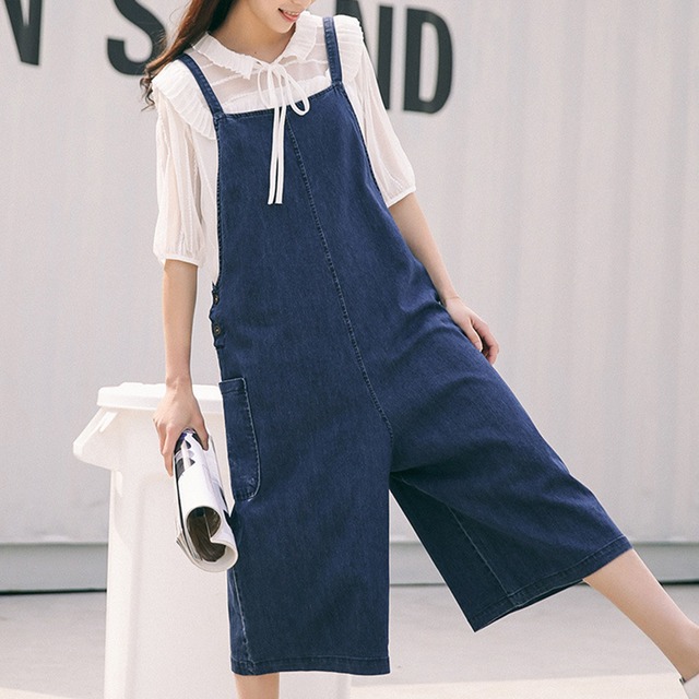 デニム ワイドパンツ オールインワン サロペット