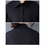 フロントフリル シャツワンピース 30076