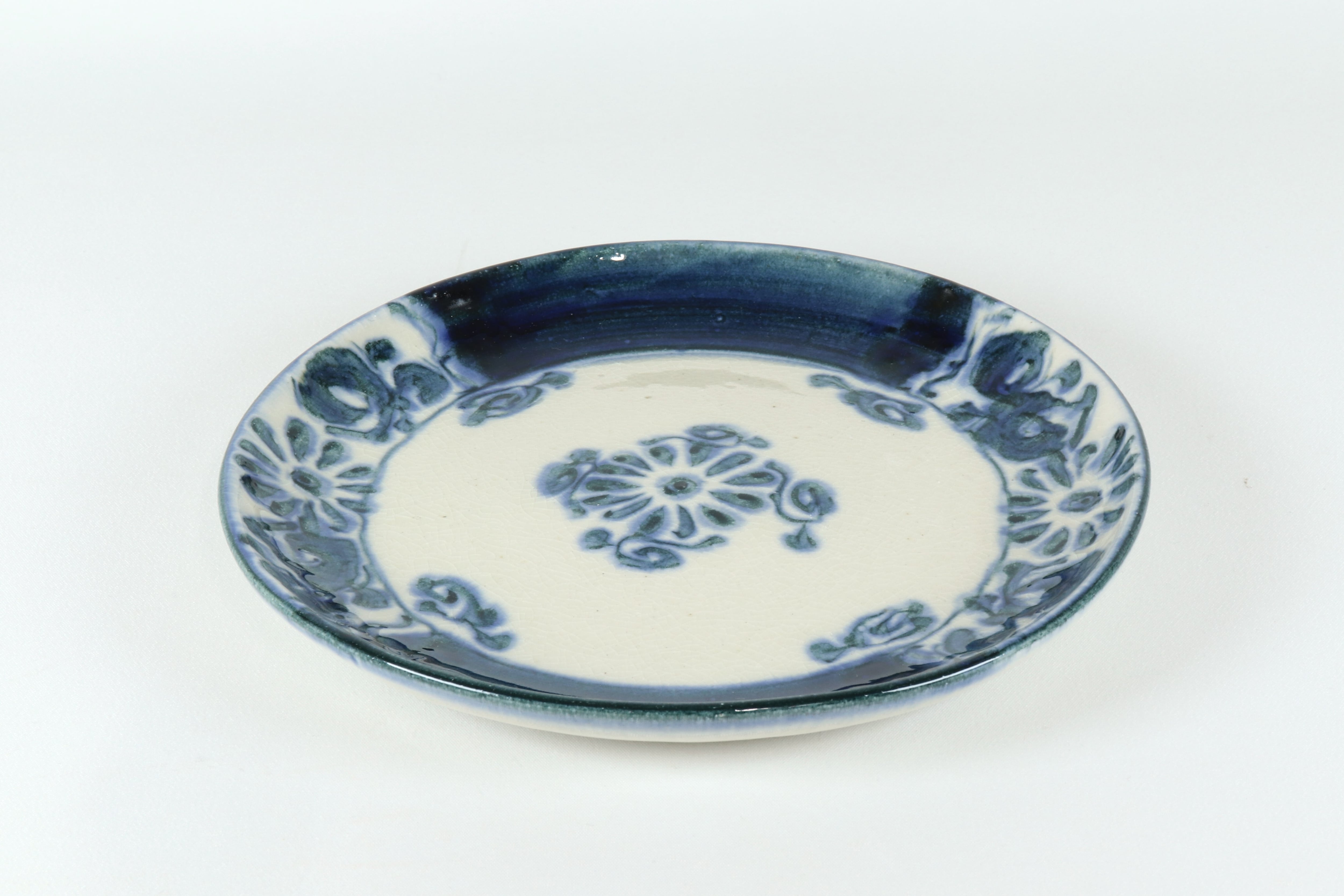 安南 丸7寸皿 染唐草【B級品 特価】