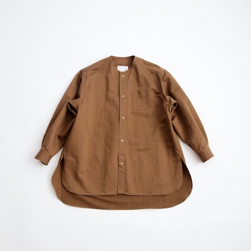 no collar long shirts(wide) c/#:brown