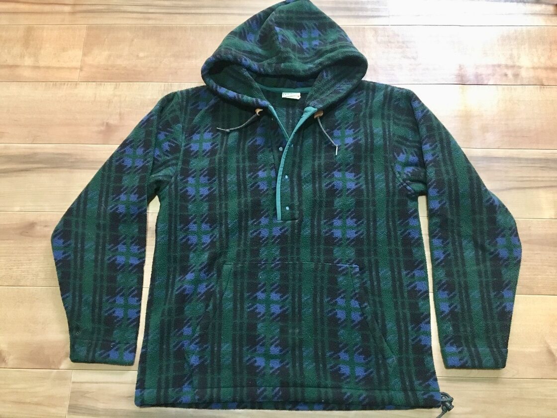 アメリカ製 LL BEAN LLビーン プルオーバー 柄物フリース M アノラック 