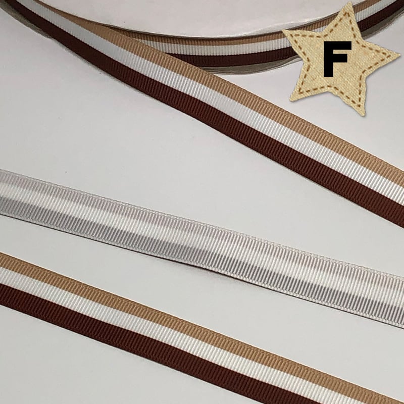 1m 16mm幅】3色ボーダー ストライプ トライカラー プリント グログラン