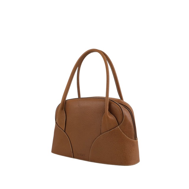 LOEWE ロエベ ハンドバッグ ブラウン 型押しロゴ レザー ボストンバッグ vintage ヴィンテージ オールド u2gt6p