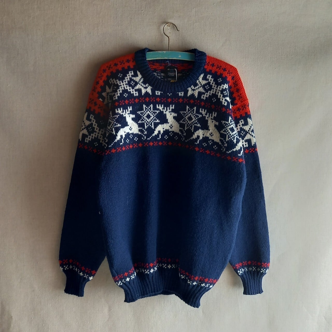 JANUS OF NORWAY ノルディックセーター Mサイズ スキーニット 古着 鹿 