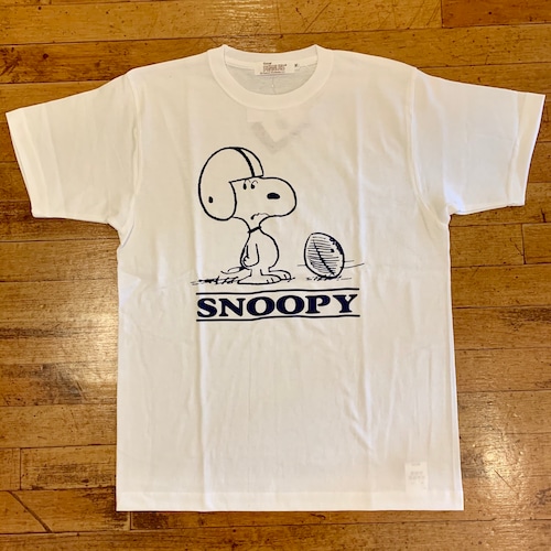 PEANUTS スヌーピー フットボールプリント S/S Tee WHITE (21828)