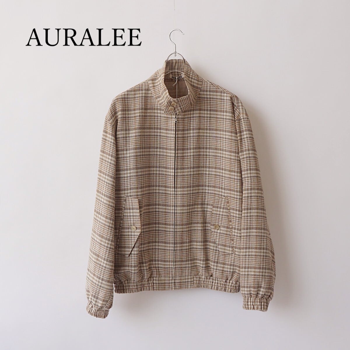 AURALEE/オーラリー・SILK LINEN NEP CHECK ZIP BLOUSON | a flat shop