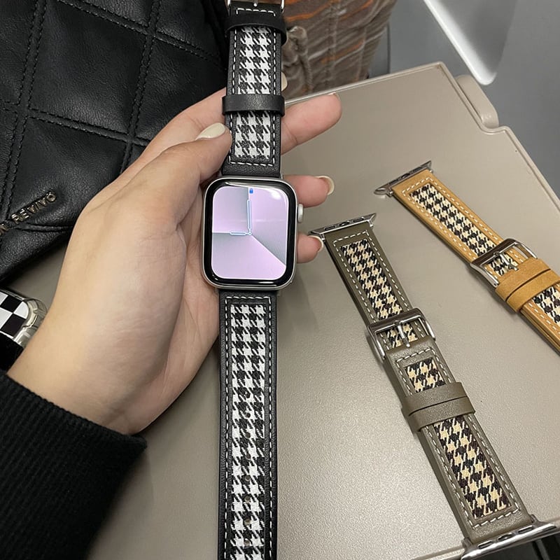 千鳥格子】 Apple Watchベルト 上品 腕時計バンド 男女ペア アップル ...