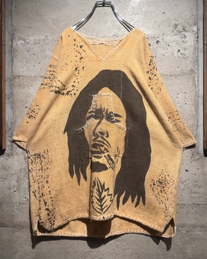 【Caka】Ethnic Design Vintage Loose S/S Pullover Shirt