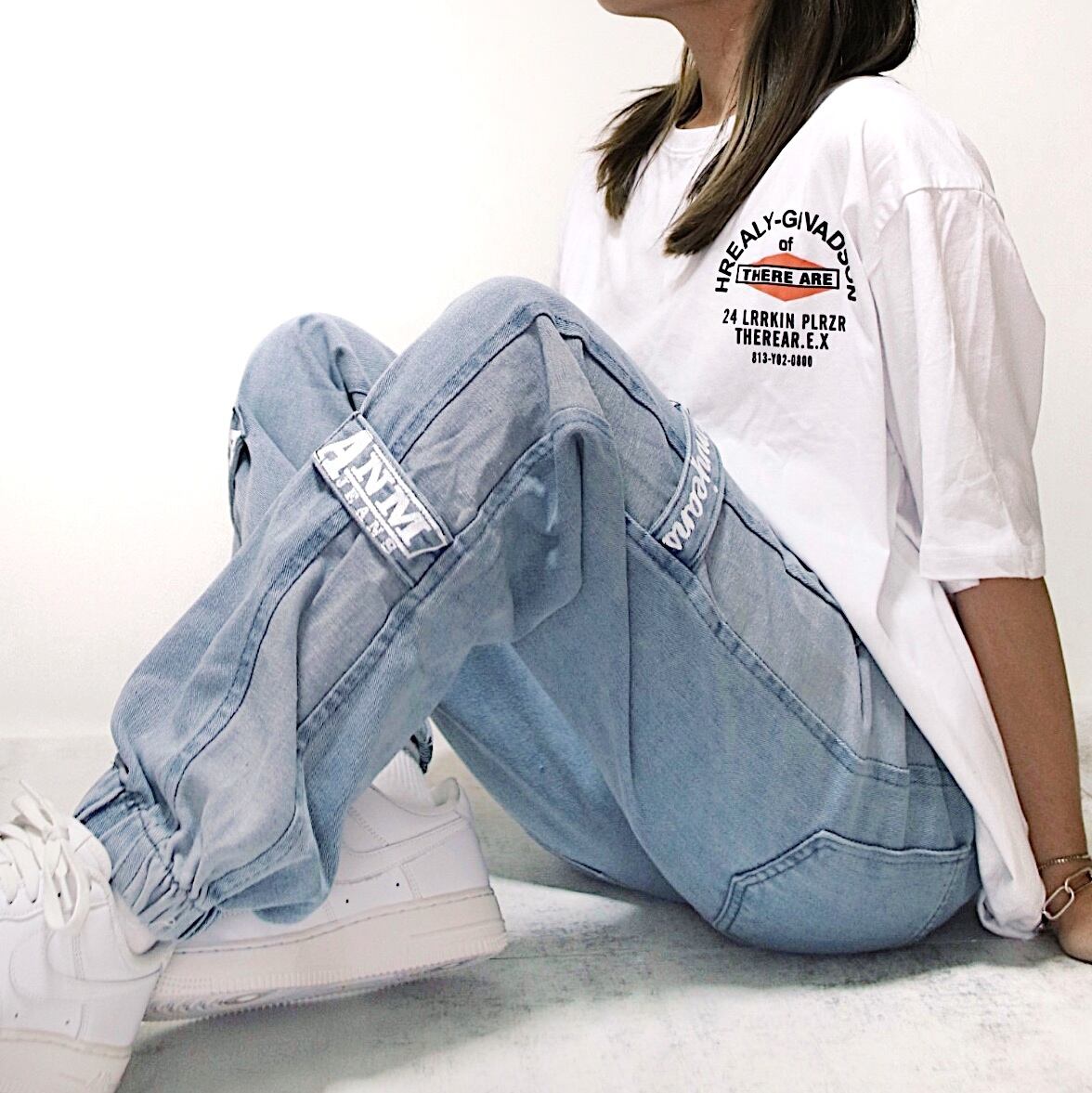 ワイドデニムジョガーパンツ