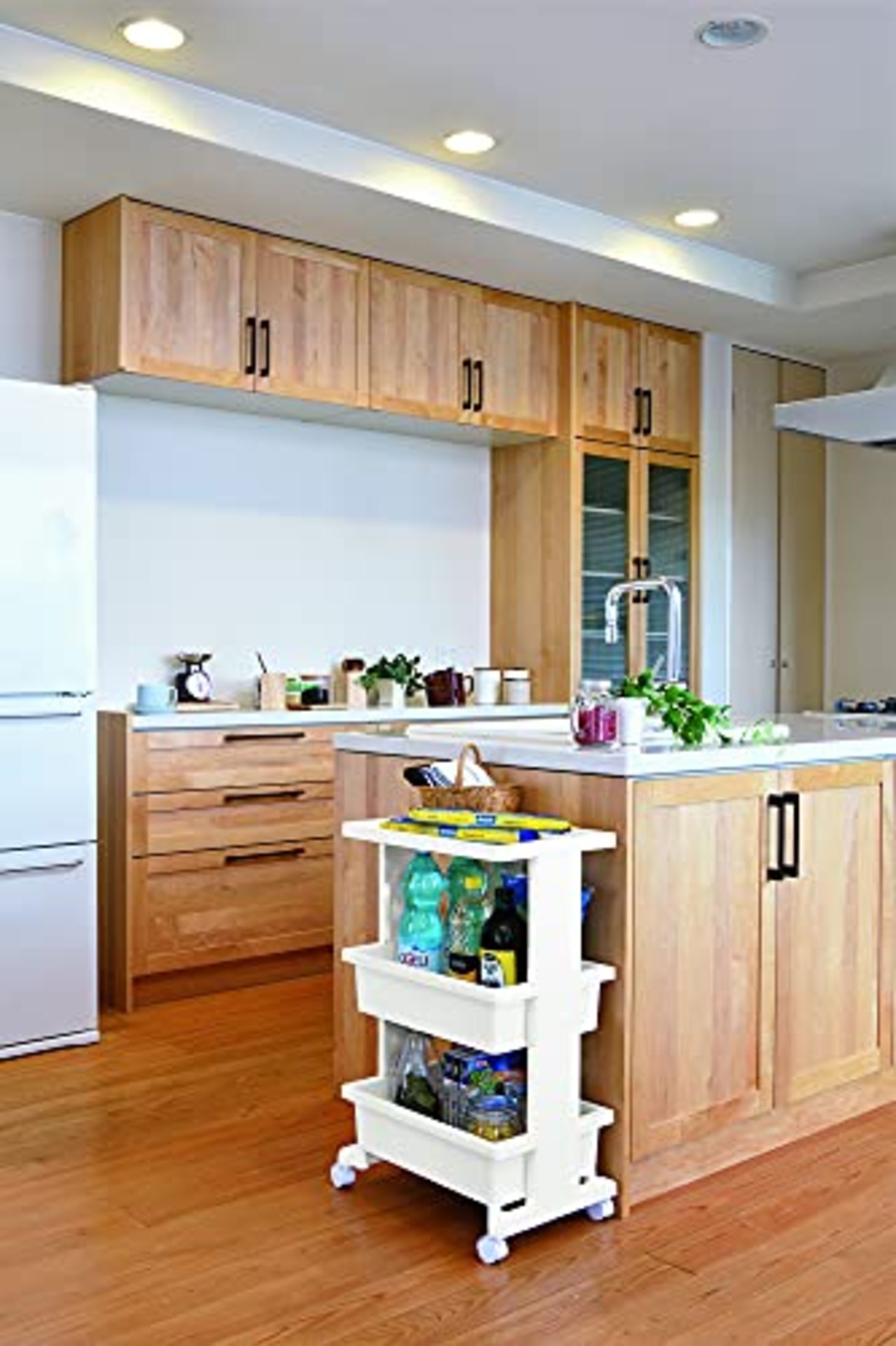 JEJアステージ(JEJ Astage) リセ テーブルワゴン 日本製 組立式 3段 キャスター付 ホワイト 幅45×奥行30×高さ71.5cm