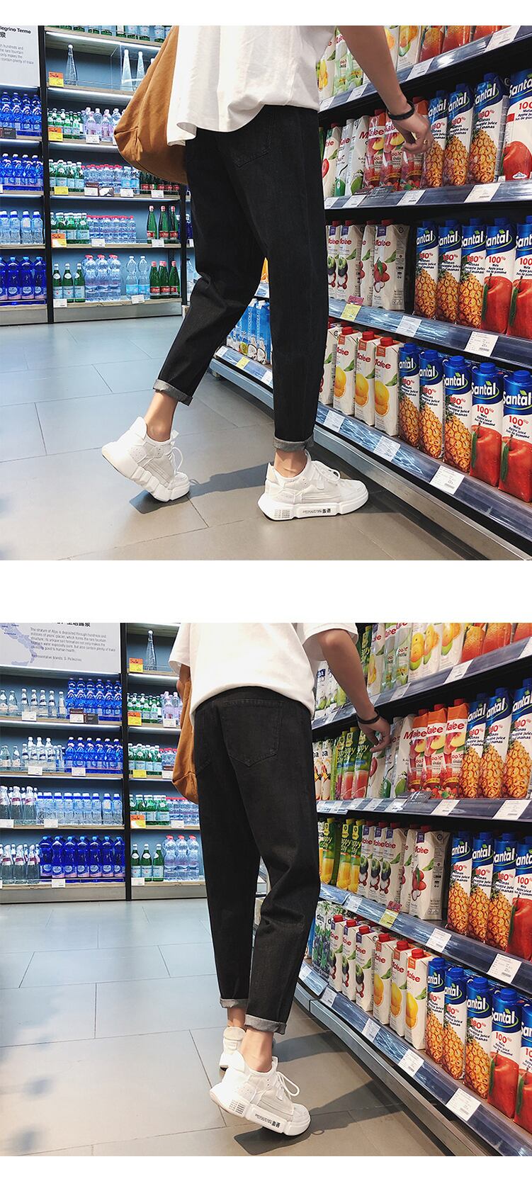 全2色 デニム パンツ ストレート カジュアル シンプル 無地