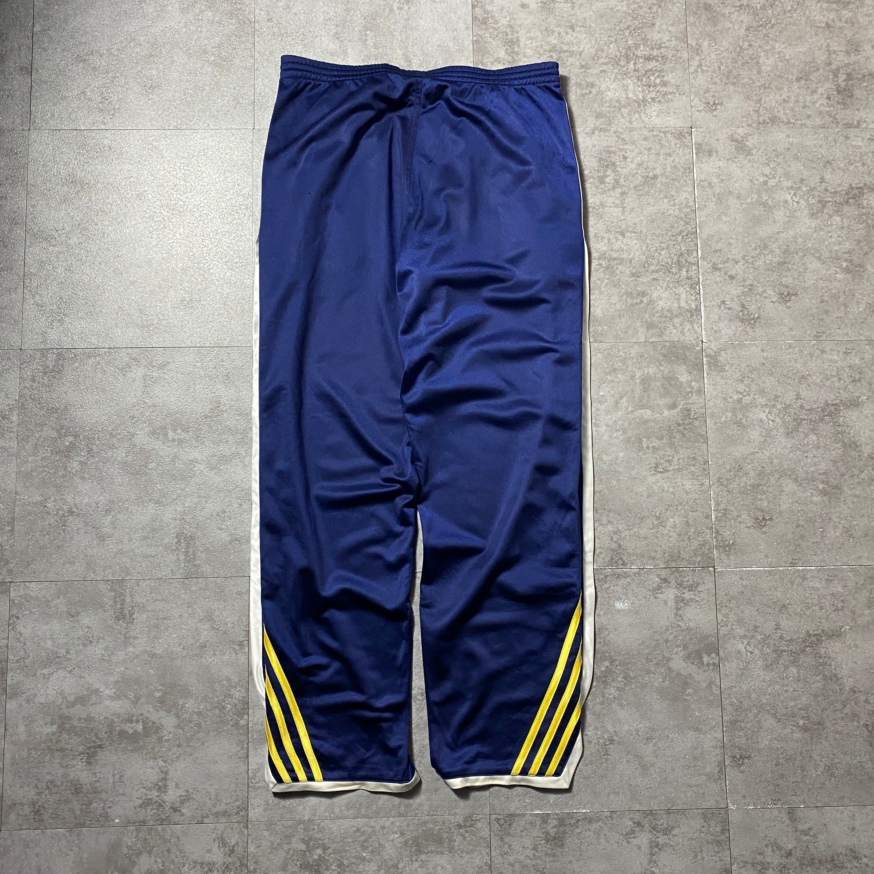 90's 00's adidas アディダス 刺繍文字ロゴ サイドスナップ ストライプ