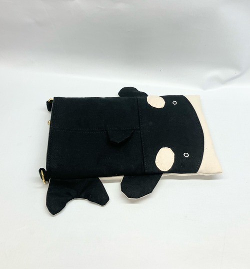【ショルダーベルトなし】スマホポシェット　ミニショルダー　シャチ｜とりさん工房ーかわいいハンドメイドポーチ