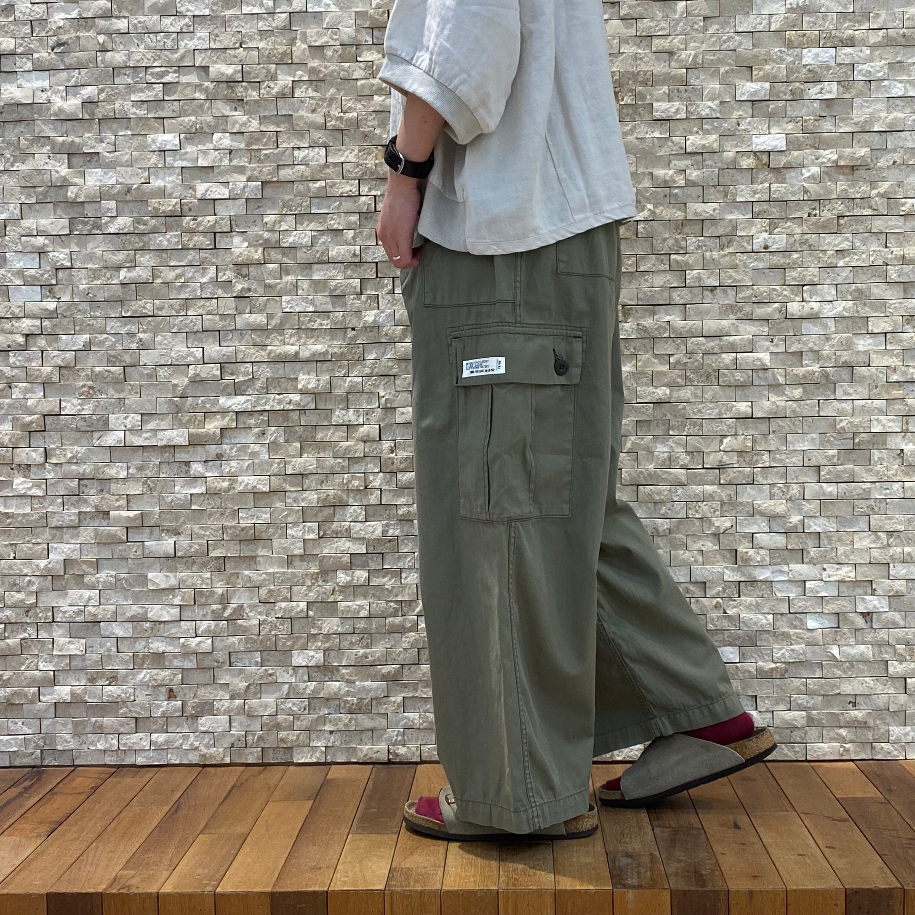 【CUBE SUGAR】綿ツイルワイドカーゴパンツ(12122355)