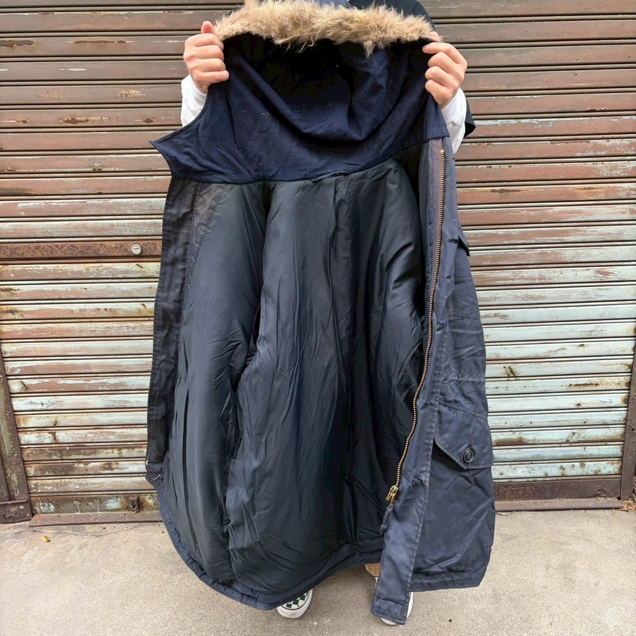 希少 70s カナダ軍 実物 フィールドパーカー ネイビー モッズコート L