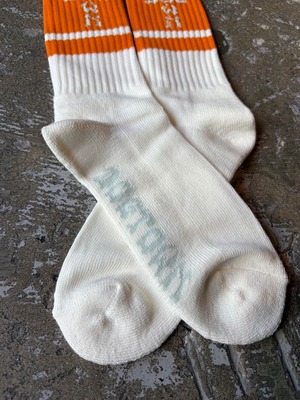 DOG TOWN / CROSS LETTER line high socks / ORANGE×WHITE / DTS-010