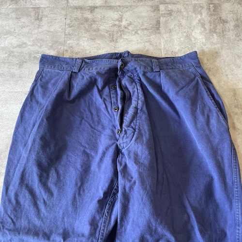 50-60s フランス軍 フレンチワーク コットン ブルー パンツ W37 詳細写真3