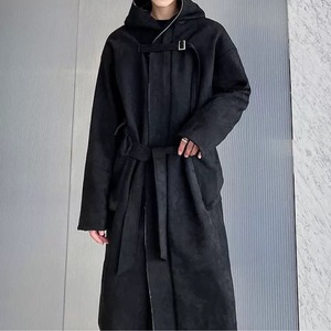 Hooded Belted Long Coat【TR3337】