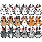 立ち耳うさぎさん ステッカー Sサイズ【スマホにおすすめ】
