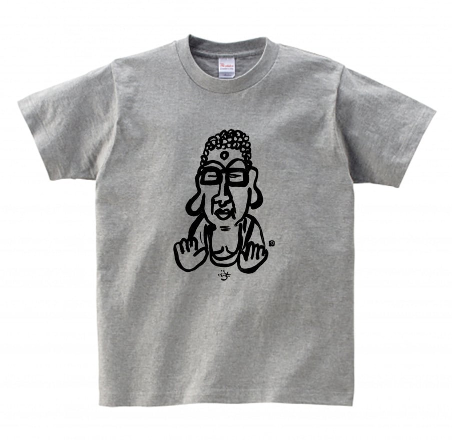眼鏡大仏 Tシャツ(ライトグレー) | 小川けんいちアートショップ