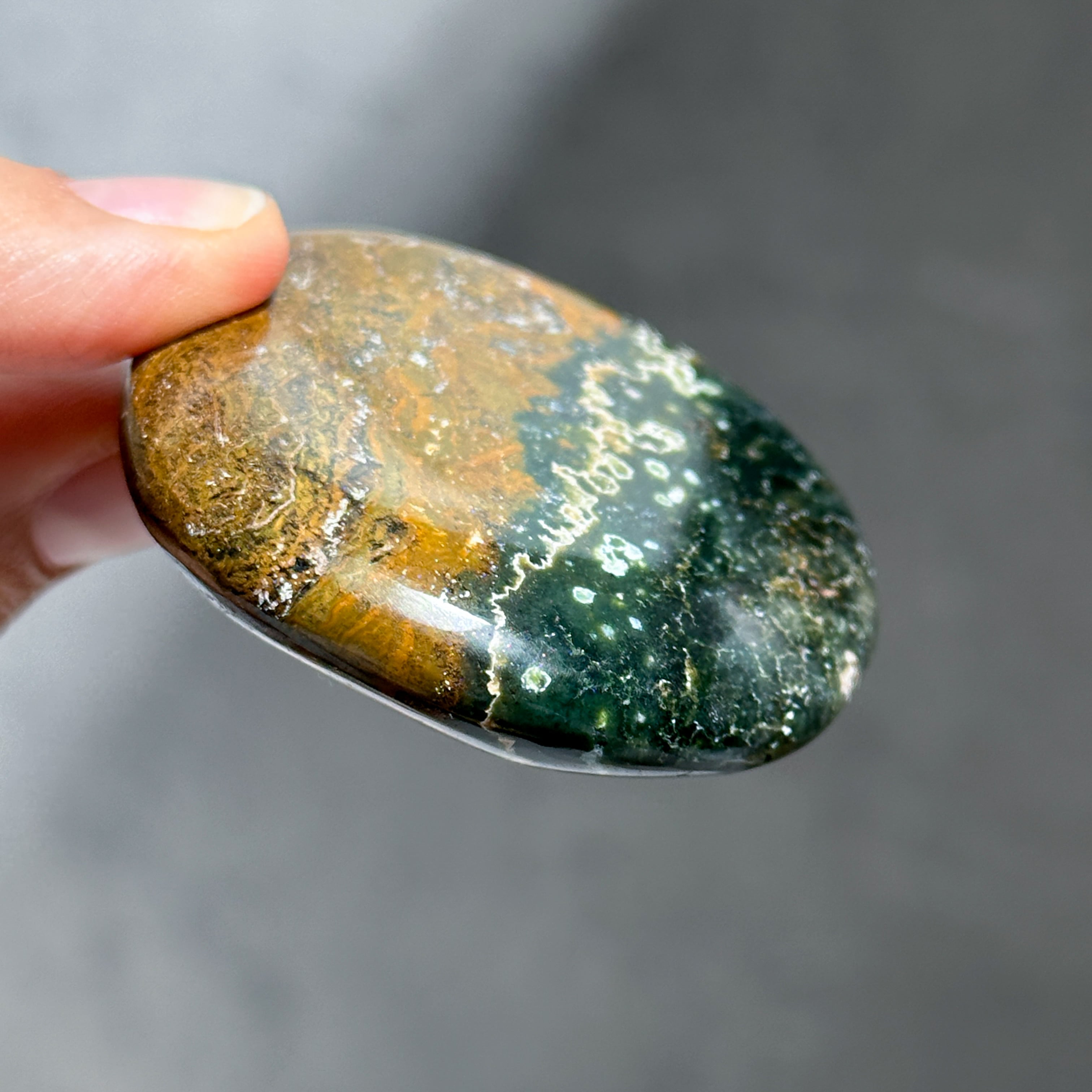 オーシャンジャスパー パームストーン33◇ Ocean Jasper ◇天然石