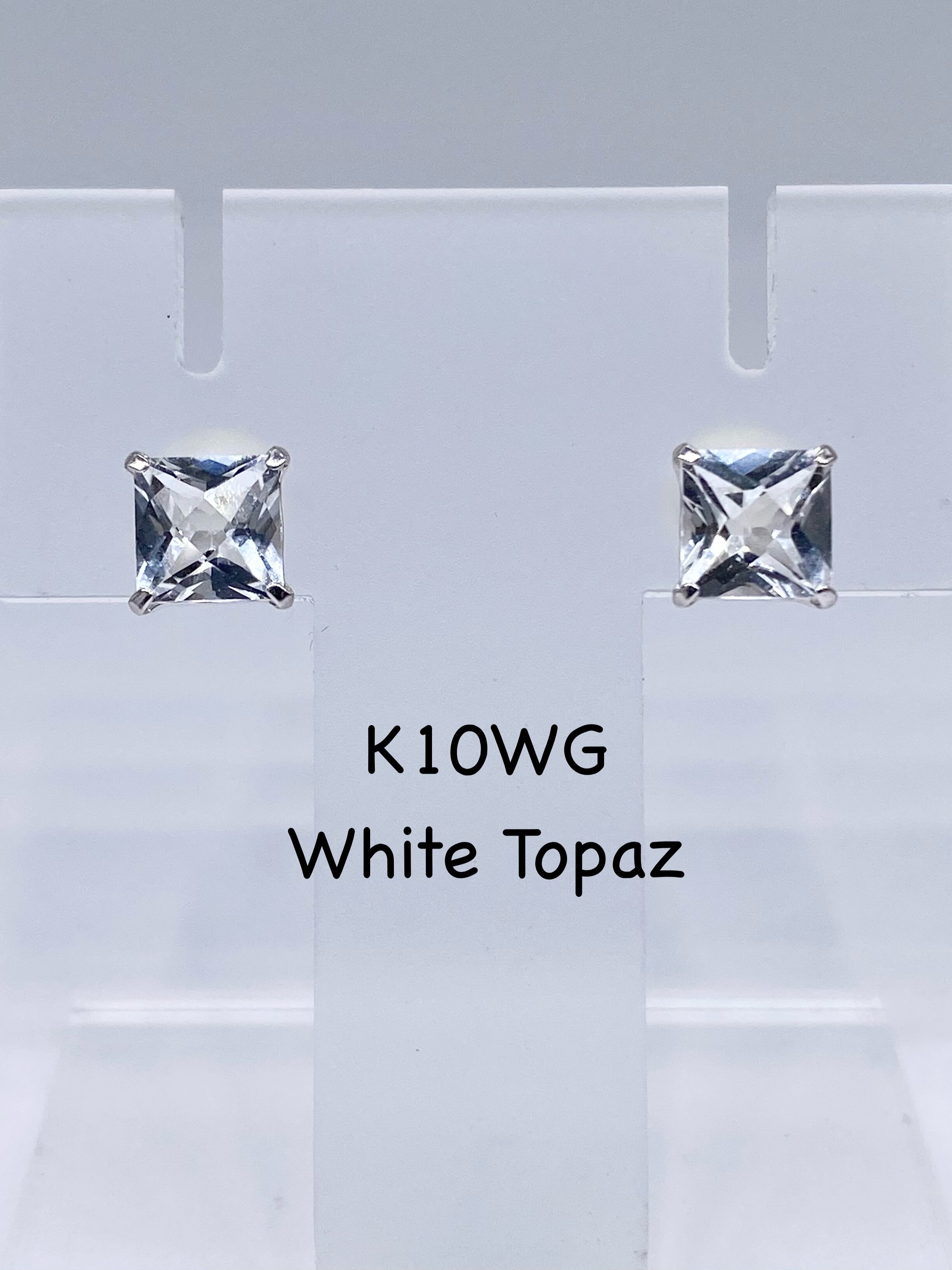 新品】ホワイトトパーズ K10WG ピアス【新品】 | シークレットベース  