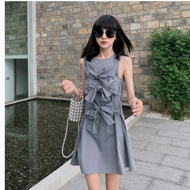 バックリボン ワンピース ポールカ ワンピース サイズ36 S レディース ライトブルー ノースリーブ ひざ丈 リボン Basecamp49 バックリボン ワンピース ポールカ ワンピース サイズ36 S レディース ライトブルー ノースリーブ ひざ丈 リボン Basecamp49