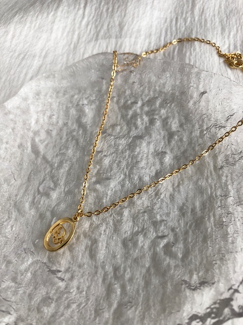 Christian Dior クリスチャン ディオール ネックレス ゴールド DIORロゴ オーバル vintage ヴィンテージ オールド nkmv6n