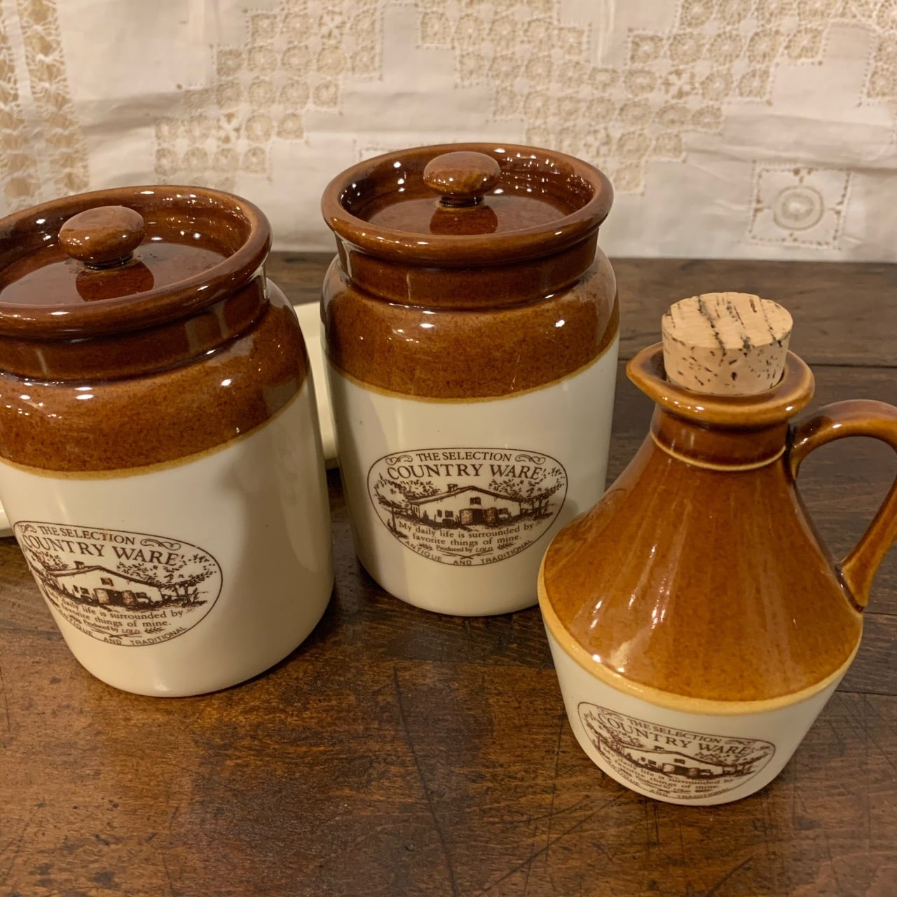 レトロなキャニスターセット COUNTRY WARE 陶器キャニスター
