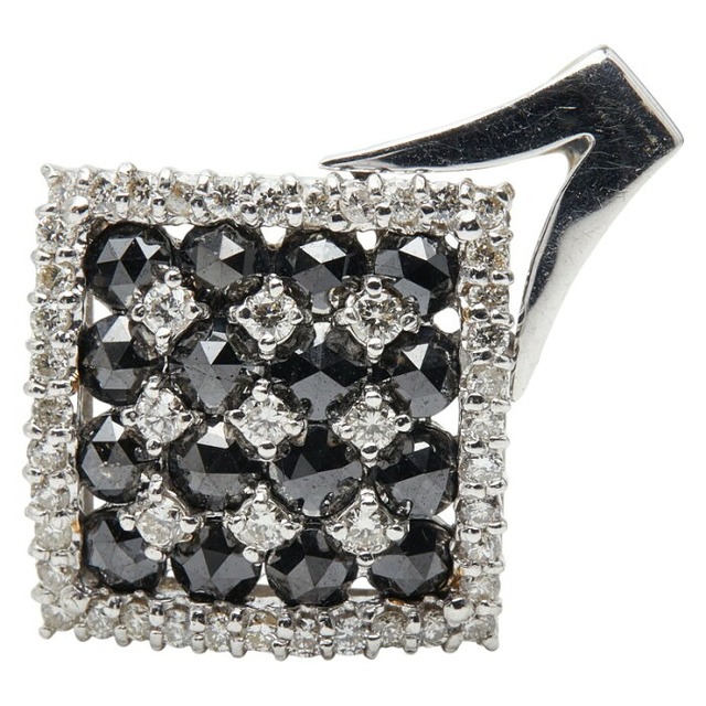 K18WG ホワイトゴールド ダイヤ1.30ct ダイヤ0.40ct ひし形 モチーフ ペンダントトップ レディース 【中古】